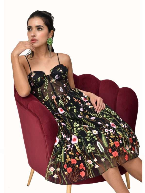 Black Flora Dress