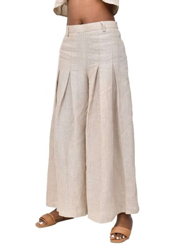 Natural Linen Flare pants