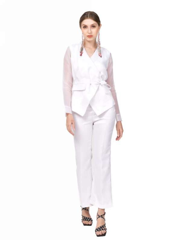 White Organza Pant Suit