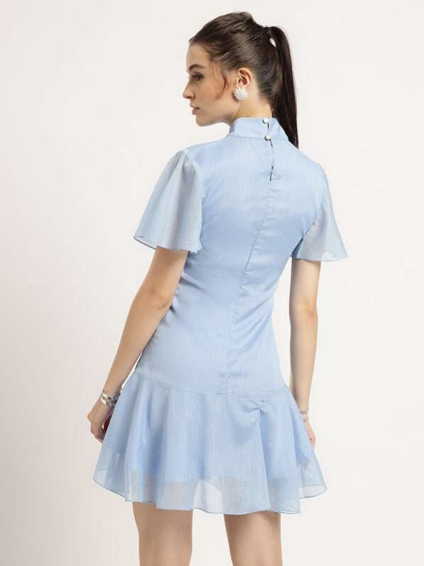 Azure Breeze Chiffon Dress