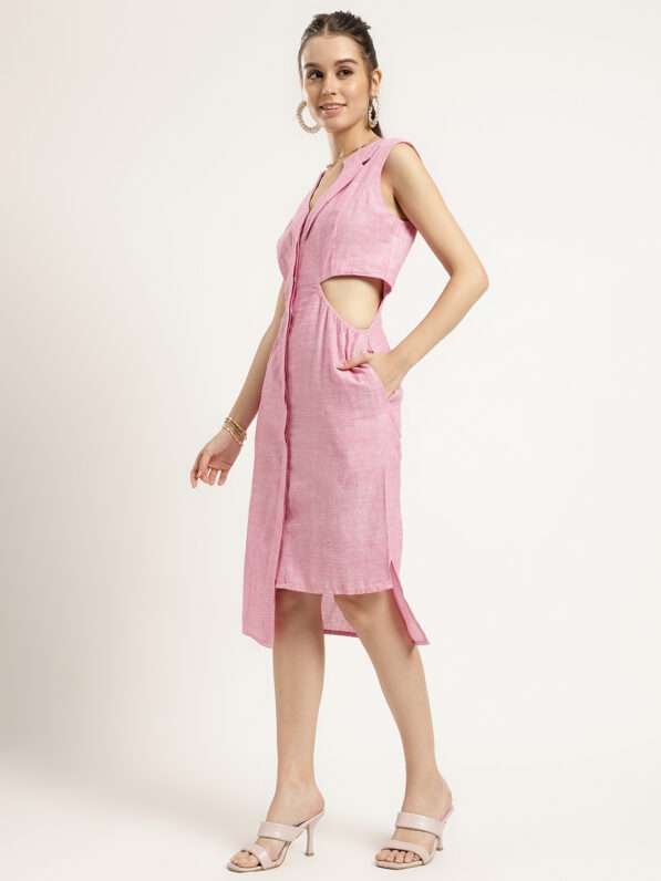 Rosé Radiance Linen Dress